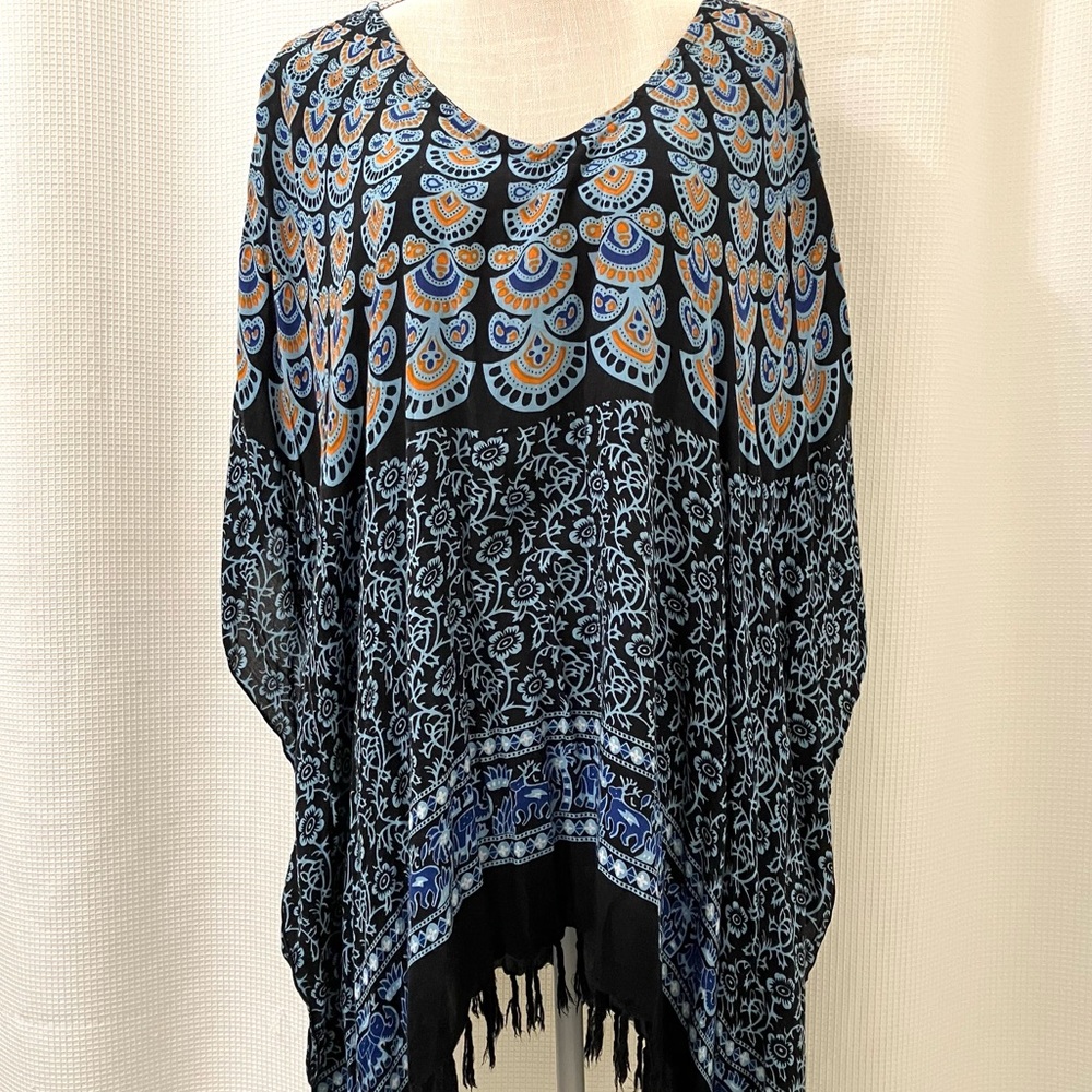 COPY - Lightweight & flowy fringed tunic top/swimsuit cover-up, Back from Bali,…